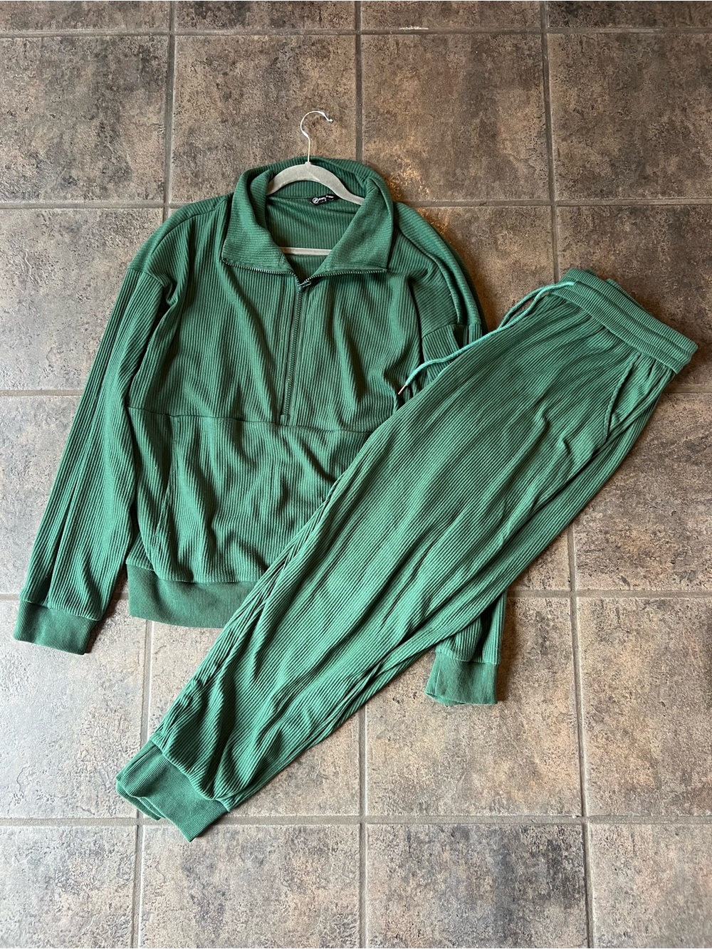 Green Ribbed  Set